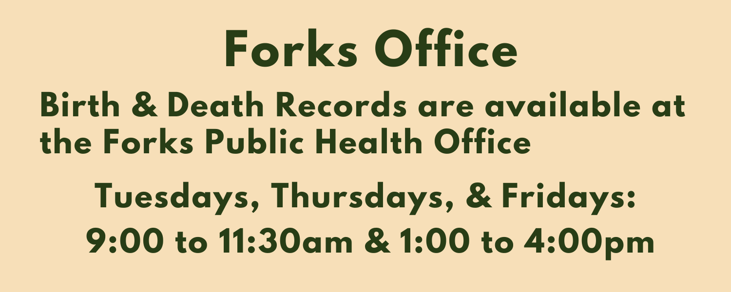 Forks Vital Records Hours of Availability