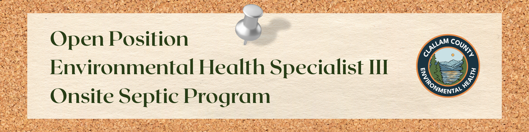 Corkboard rectangle graphic linked to Environmental Health Specialist III Job Posting